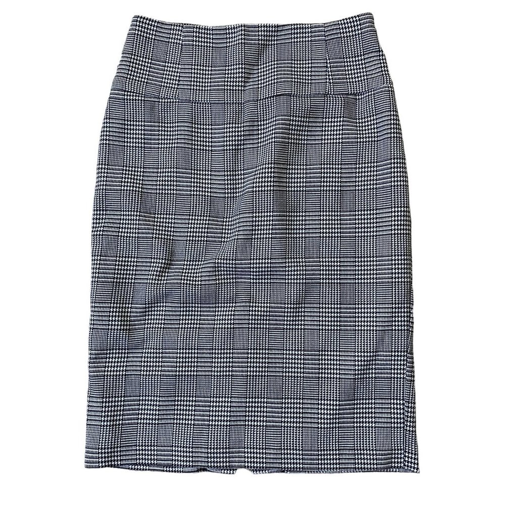 Worthington Skirt Womens 10 Houndstooth Black Pencil A-Line Knee Length Career